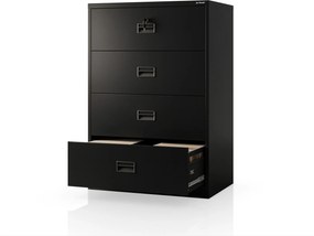 Szafa kartotekowa metalowa z 4 szufladami czarna, 900x1320x600 mm: SARA XL V4