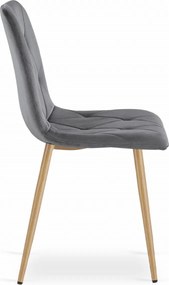 Ciemnoszare krzesło do kuchni LIBRA aksamitne