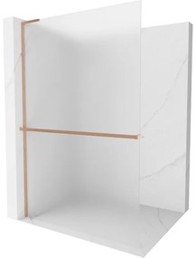 Mexen Kioto+ L ścianka prysznicowa z półką Walk-in 70 x 200 cm, szron, miedź szczotkowana - 800-070-123-65-30