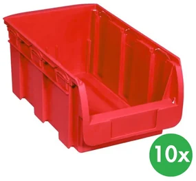 Allit Plastikowy pojemniki COMPACT, 210 x 350 x 150 mm, 10 szt., czerwony
