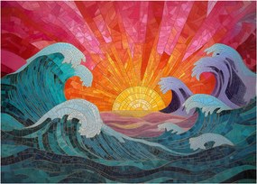 Obraz - Mozaika fal (70x50 cm)