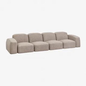 Bastian 4-częściowa Modułowa Sofa Tkanina Mokka Brąz Bouclé - Sklum