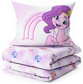 PrzytulneMieszkanie.pl PrzytulneMieszkanie.pl Dziecięca bawełniana pościel MY LITTLE PONY STARS biała Rozmiar pościeli: 60 x 70 cm | 140 x 200 cm