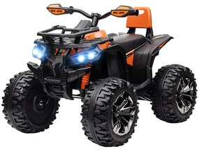 HOMCOM 12V Pojazd dla Dzieci z funkcją jazdy do przodu, do tyłu, odtwarzaczem MP3, światłem LED, 3-8 km/h, 3-5 lat, Pomarańczowy