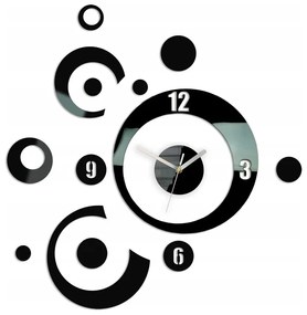 Zegar na ścianę nowoczesny naklejany ozdobne elementy cichy mechanizm loft