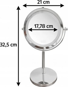 Lusterko Do Makijażu PREMIUM Kosmetyczne POWIĘKSZAJĄCE 10X Podświetlane LED