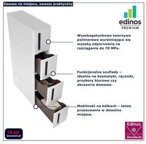 Biała szafka łazienkowa na kółkach L7-T52