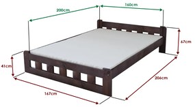Łóżko Naomi podwyższone 160 x 200 cm, orzech Stelaż: Bez stelaża, Materac: Materac Coco Maxi 20 cm