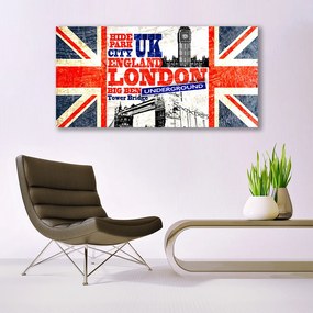 Obraz canvas Brytyjska Flaga i Londyn