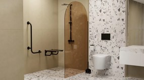 Uchwyt łazienkowy kątowy prawy czarny