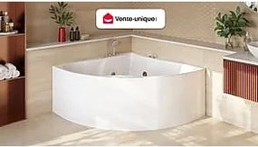 Narożna wanna z hydromasażem AGYNESS - 263 l - 135 x 135 x wys.57 cm