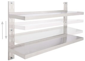 Metalowa półka ścienna Grando 3X - srebrna