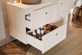 Szafka pod umywalkę nablatową DONNA SAND 2S 60cm beż piaskowy z blatem COMAD