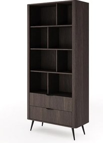 Regał biblioteczny, dąb Dunin w połączeniu z czernią, 88,2 x 193,8 x 38 cm