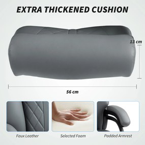 HOMCOM Fotel biurowy, wytrzymały do 150 kg, duży i wysoki, z ekoskóry PU, z miękką sprężynową poduszką, antracytowy | Aosom PL