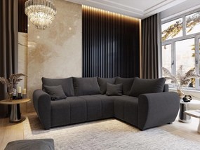 Masseno Narożnik MADISON z funkcją spania i pojemnikiem na pościel Narozniki L, Rozkładana sofa - Szary, SAWANA 05