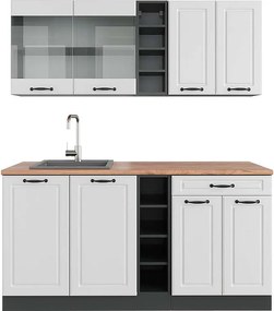 Pojedyncza kuchnia biały dworek/antracyt 160x60x81.6 r-line