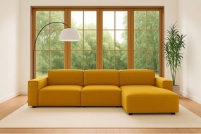 Narożnik w kształcie L Cursal, tkanina Salvador, Żółty, Prawy