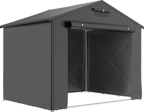 Outsunny Namiot garażowy 2,5x1,8 m Wodoodporny namiot garażowy z rolowanymi drzwiami na zamek okno wentylacyjne Ciemnoszary | Aosom PL