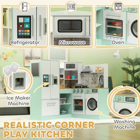 AIYAPLAY Kuchnia Zabawkowa dla Dzieci, Komplet z Tablicą, Okapem, Realistyczne Efekty Świetlne i Dźwiękowe, Przybory Kuchenne