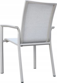 Krzesło ogrodowe aluminiowe beżowe 56x65x88 cm komfortowe wytrzymałe