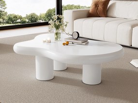Stolik kawowy z MDF - blat w kształcie chmury - Biały