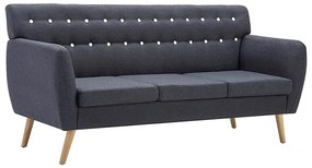 3-osobowa ciemnoszara sofa pikowana - Lilia