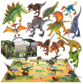 Woopie duży zestaw figurki dinozaury xxl + mata "prehistoryczny świat"