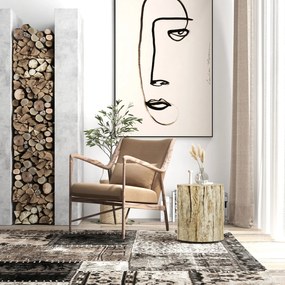 HOMCOM Stolik pomocniczy w designie pieńka drzewa, odporny na warunki atmosferyczne, do wnętrz i ogrodu, Beton, Ø37 x 43 cm