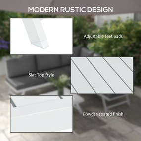 Outsunny Zestaw mebli ogrodowych Loungemöbel-Set 4-częściowy, 115 cm x 61 cm x 65 cm, Szary + Biały