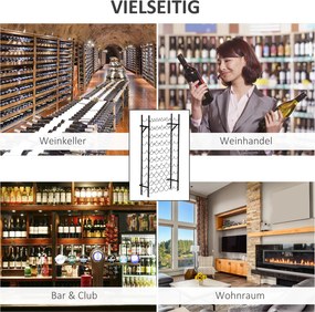 Homcom Stojak na wino metalowy Czarny 63x205x118cm elegancki regał na kolekcję win | Aosom PL