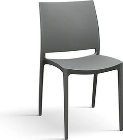 Zestaw 4 szarych krzeseł polipropylenowych do sztaplowania - NORTH BEACH