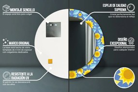 Geometryczne słoneczniki Lustro dekoracyjne okrągłe