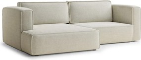 Kremowy rozkładany/ze schowkiem narożnik z tkaniny szenilowej (lewostronny/z szezlongiem) Velto – Maison de Rêve