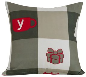 Poszewka na poduszkę z mikrofibry CHRISTMAS SOCKS 45x45 cm, zielony