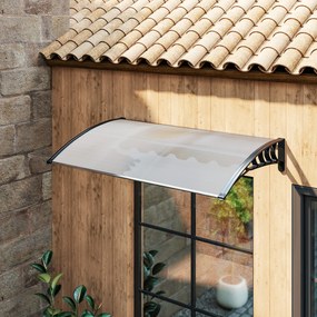 Daszek ochronny Outsunny, Odporny na UV i wodę, 90x150x25cm, Biały