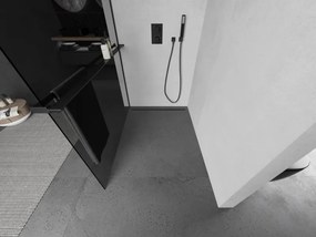 Mexen Kioto+ L ścianka prysznicowa z półką Walk-in 80 x 200 cm, grafit, czarna - 800-080-123-70-40