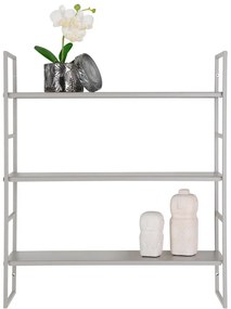Jasnoszara wielopoziomowa metalowa półka 48 cm Beja – House Nordic