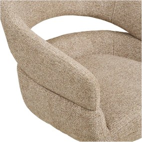 Beżowy tapicerowany fotel jadalniany z podłokietnikami Dover – House Nordic