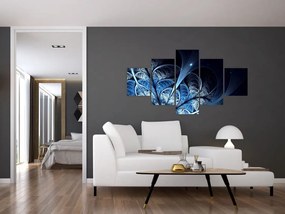 Obraz ciemnoniebieskiego kwiatu (125x70 cm)