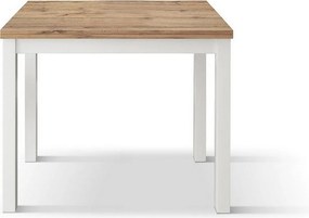 Stół z drewna dębowego z białymi nogami, 90x90-180x90cm - POSITANO