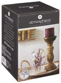Suszone kwiaty pod szklaną kopułą FLOWER BELL, wysokość 17 cm Kolor: Pomarańczowy