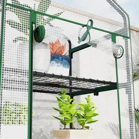 Outsunny Mini-szklarnia na kwiaty lub warzywa, stal, plastik, 69 dł. x 49 szer. x 193 wys. cm, Biała