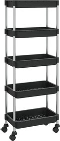 Czarny organizer kuchenny na kółkach E7-F38