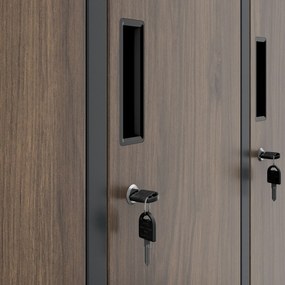 Szafa socjalna 6-drzwiowa Eco Design Igor 90x45x185 cm antracyt/orzech