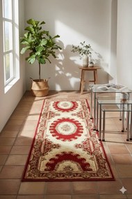 Czerwony elegancki chodnik w kwiatowy wzór W1-F39