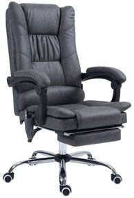 Vinsetto Fotel z masażerem Krzesło biurowe krzesło obrotowe z regulacją wysokości Ciemnoszary | Aosom PL