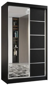 Szafa przesuwna - Marco 120 cm, czarny mat