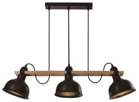 Czarna lampa wisząca z metalowym kloszem 18x78 cm Reno – Candellux Lighting