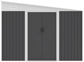 Schowek ogrodowy przyścienny z metalu/ocynkowanej stali antracytowy 9,76 m² - DAXTON